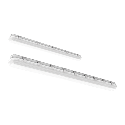 8 Foot 100W Vapor-seal LED Luminaire, with EM Battery Backup