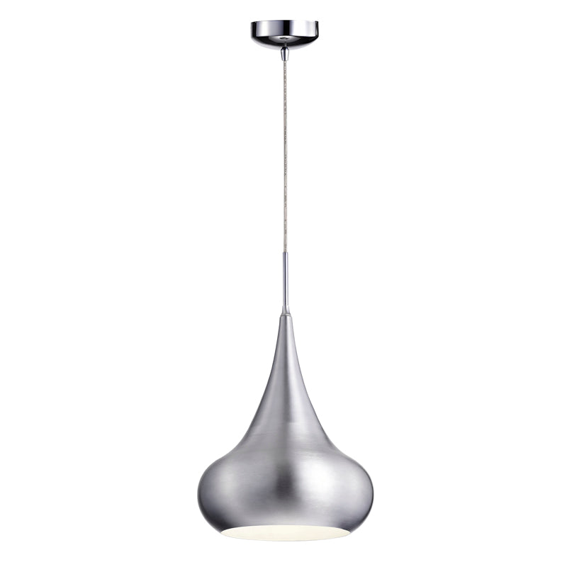 LED Pendant Light Fixture with Adjustable Hanging Length (Brushed Aluminum)