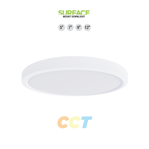 12" LED Round Surface Mount Round Downlight with CCT Selector