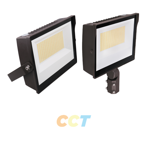 105W LED Flood Light Luminaire with CCT Selector, with photocell sensor (U-bracket Mount)