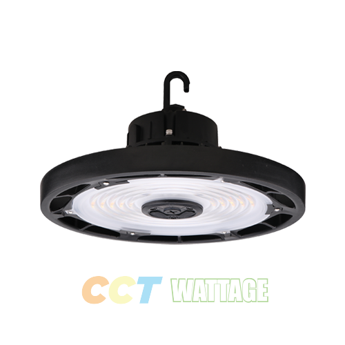 100/120/150W LED Round High Bay with CCT and Wattage Selector, 120V - 277V (Black)