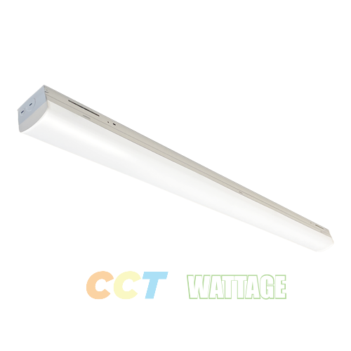 8 Foot LED Linear Strip Luminaire with CCT, Wattage Selector, and EM Battery Backup