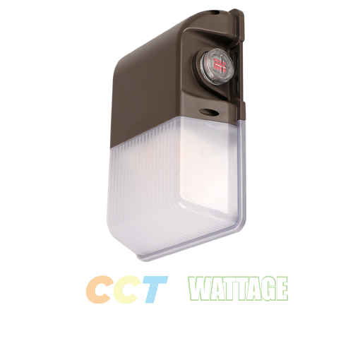 LED Mini Wall Pack Luminaire with CCT and Wattage Selector